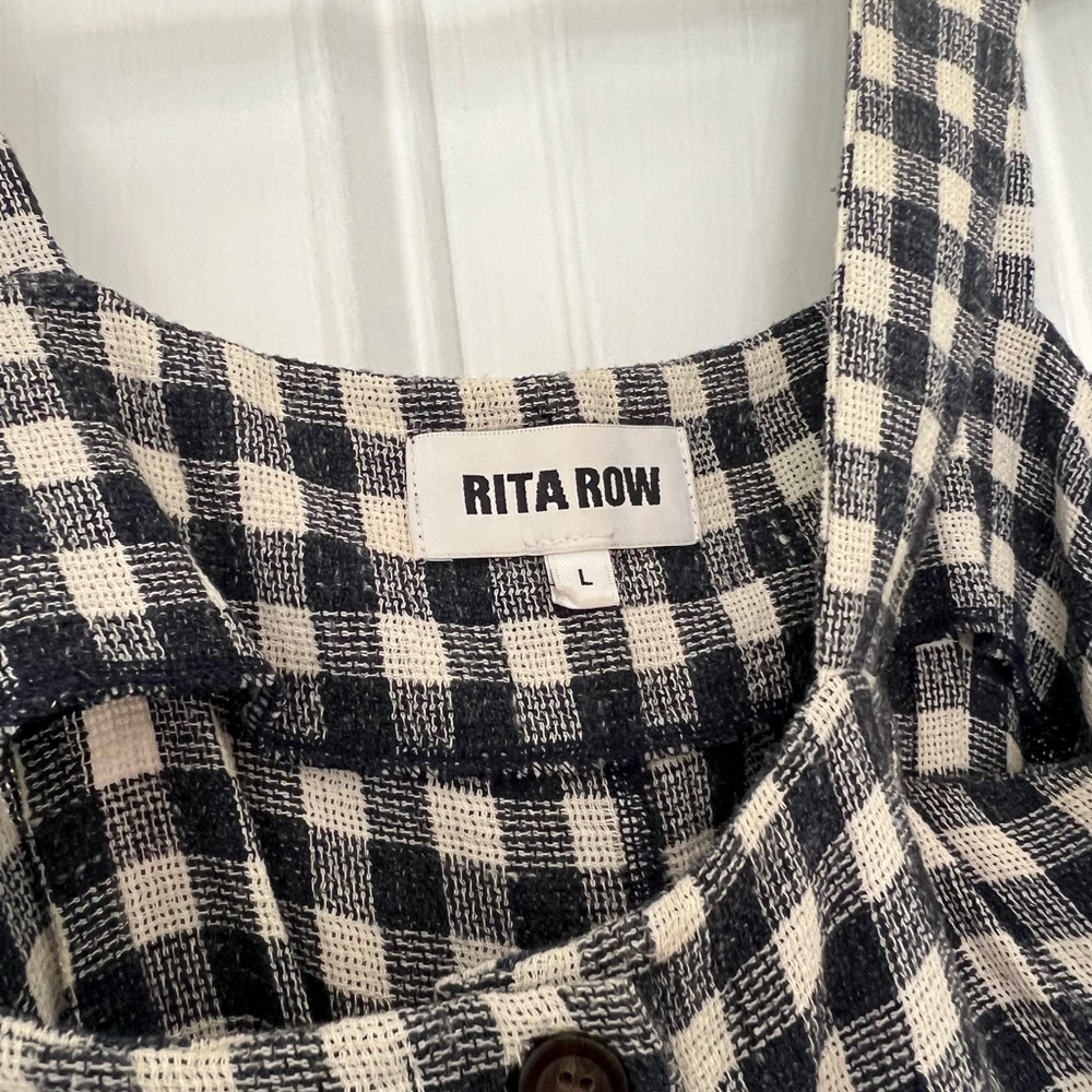 Rita Row Stefan Navy Gingham Button Front Sleevel… - image 6